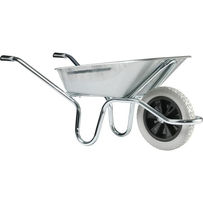 SPRINGOS Brouette De Jardin Galvanisée 65L - Brouette Monocycle Charge 120kg