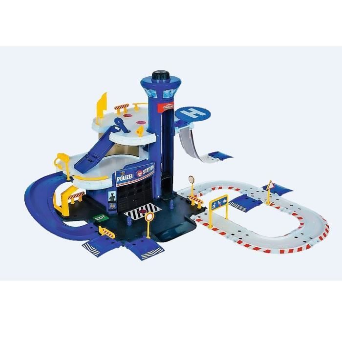 Majorette 212050027 Vehicles Creatix Rescue Station de Sauvetage Polyvalente avec 5 Voitures, Grand Garage avec Ascenseur, Piste et Panneaux de signalisation, 72 x 72 x 35 cm, Rouge