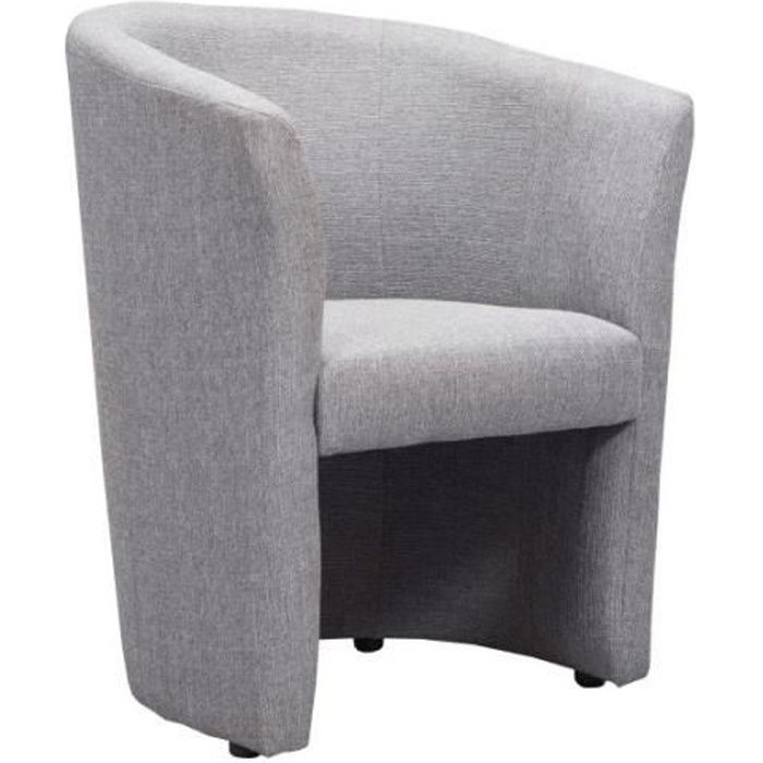 Fauteuil Cabriolet en tissu gris - CABRI - Avec accoudoirs