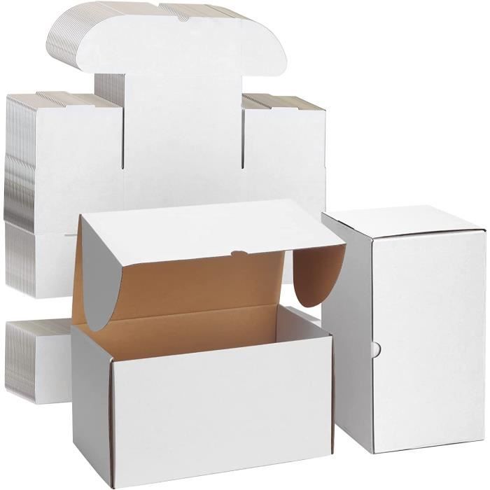 Lot De 25 Petites Boîtes Carton D'Expédition 22.9x15.3x15.3 Cm - Cartons Blancs Solides Pour Colis & Cadeaux