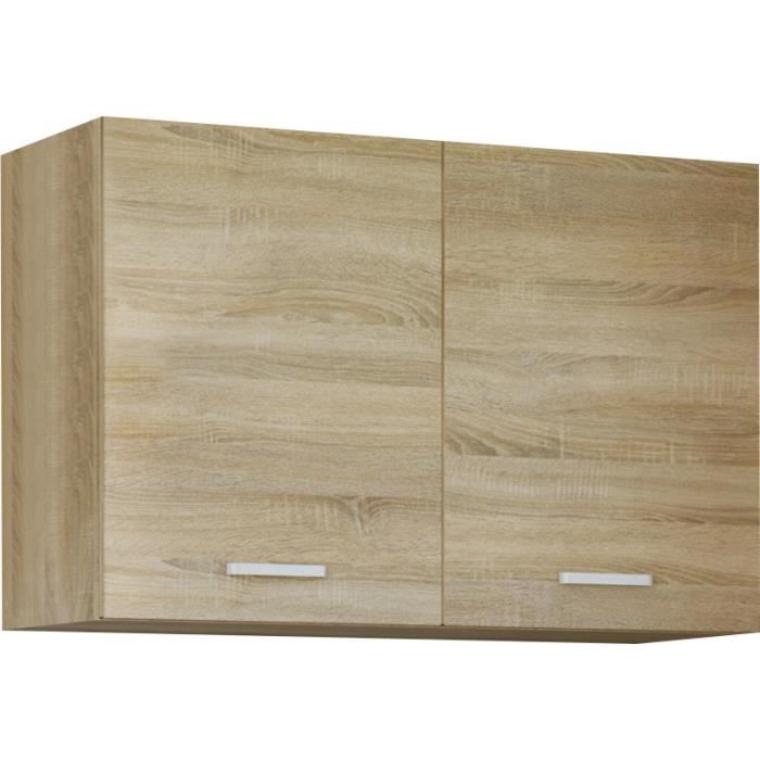 Meuble haut de cuisine style contemporain 100 cm avec 2 portes coloris