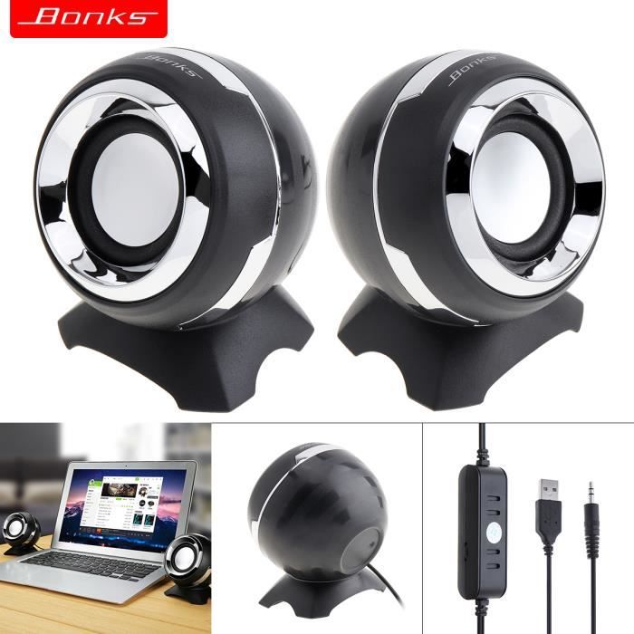 Haut-parleurs durables de PC, mini subwoofer matériel pratique câblé d