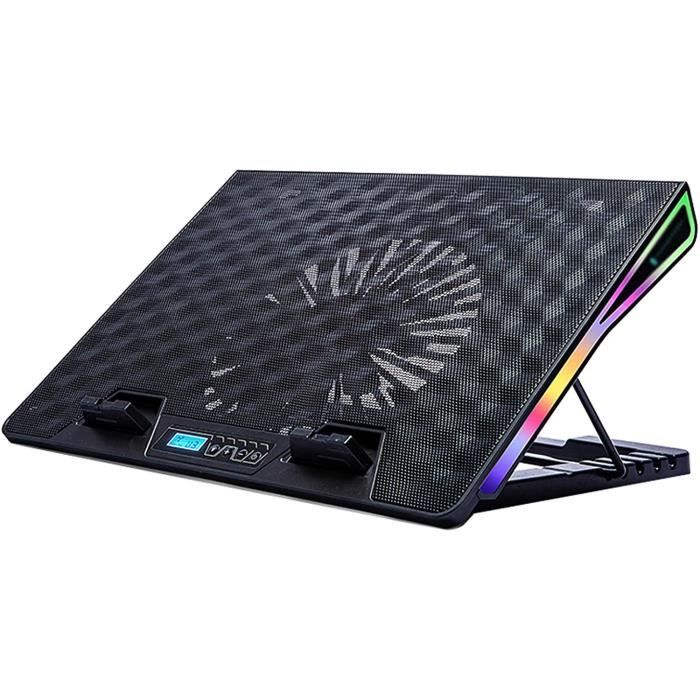 Support Refroidisseur Pour Ordinateur Portable - 5 Ventilateurs 120 Mm - 6 Angles Réglables - USB - Compatible 12 à 17 Pouces