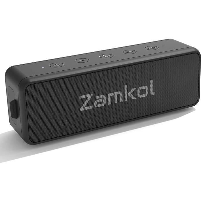 Zamkol Bluetooth 5.0 Enceinte Bluetooth sans Fil Son à 360 Degrés Enceinte Bluetooth Portable IPX6 étanche Basses Améliorées X 30W pour Les Voyages Et Fête 10 Heures De Lecture 