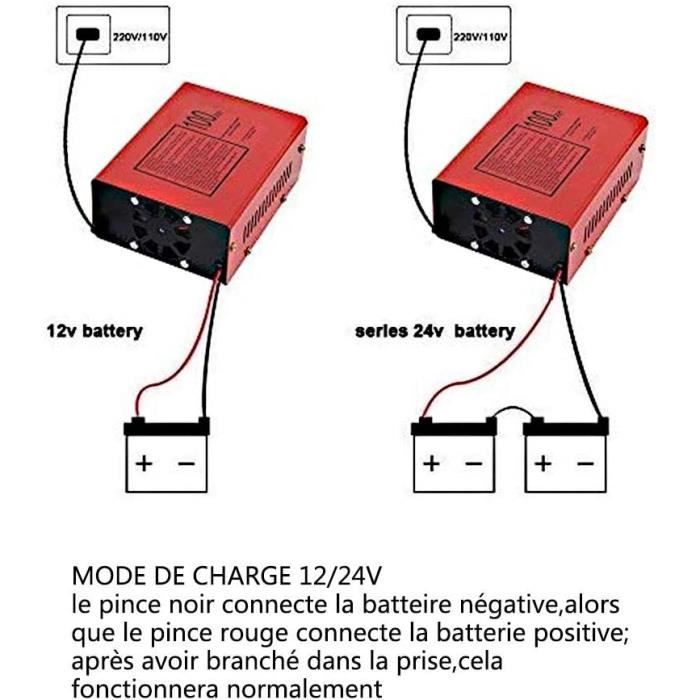 Chargeur De Batterie Pour Auto - Voiture Intelligent Automatique Mainteneur Lithium Plomb Acide 140W 6Ah À