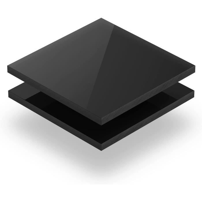 Feuille Acrylique Noir 2 Mm D une Dimension Allant 10x10 À 100x230