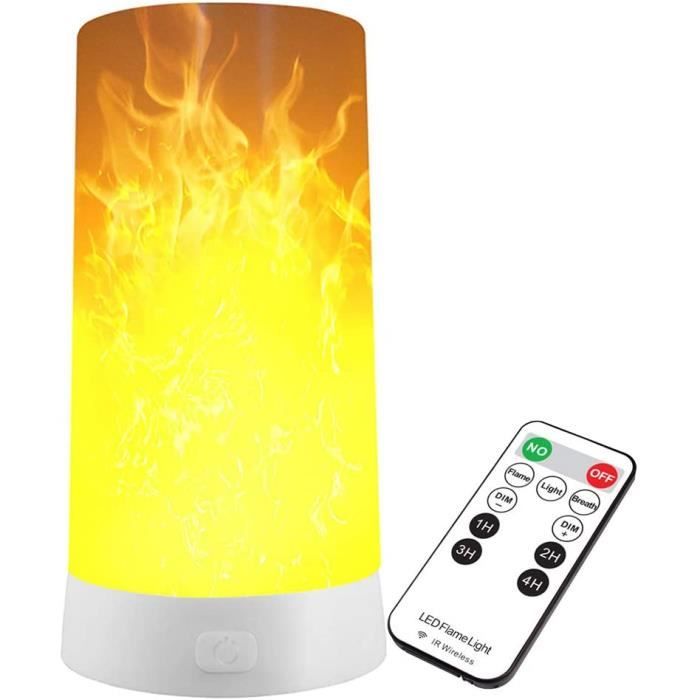 Lampe LED Flamme Intérieur Extérieur - Effet Flamme Naturelle - Rechargeable - Télécommande