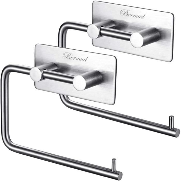 Porte-Rouleau Toilette Autocollant - Acier Inoxydable Sans Perçage Pour Salle De Bain Et Cuisine