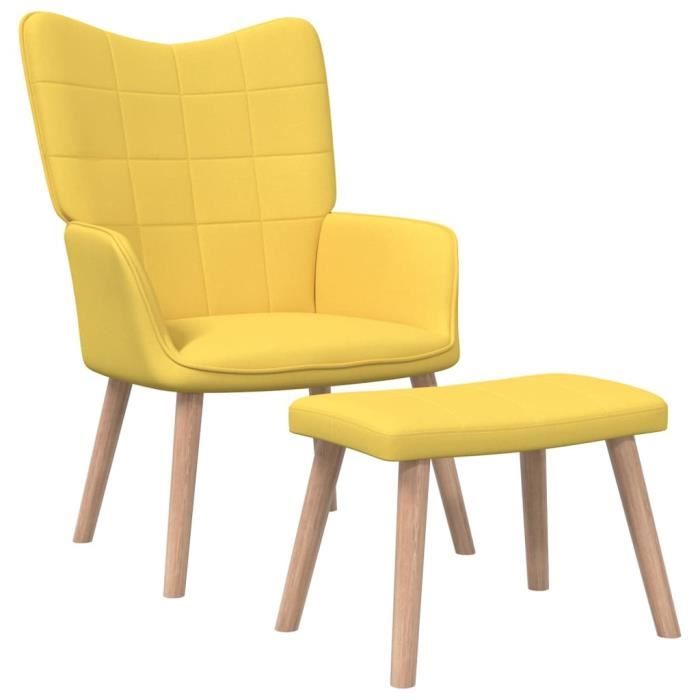 BEST HOME - CHIC Chaise Salon - Fauteuil de relaxation avec Fauteuil Jaune moutarde Tissu Luxe & glamour FR3521