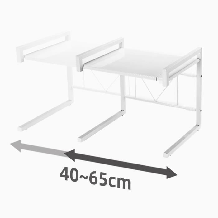 Étagère de rangement pour cuisine avec 3 crochets - Blanc - Contemporain/Design