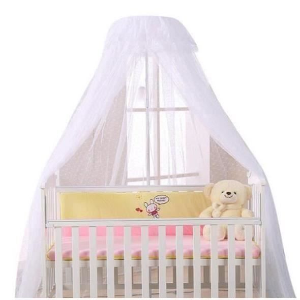 Ciel De Lit Bebe Avec Support Moustiquaire Ronde Lit Bebe Baldaquin Decoratif Blanc Cdiscount Puericulture Eveil Bebe