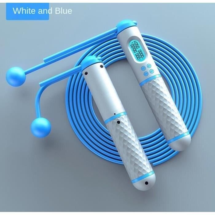 Corde à sauter, poignée numérique lestée corde à sauter d'entraînement avec compteur de calories pour l'entraînement fitness, corde à sauter d'exercice à vitesse réglable pour hommes, femmes (rose Corde à sauter, poignée numérique lestée corde à sauter d'entraînement avec compteur de calories pour l'entraînement fitness, corde à sauter d'exercice à vitesse réglable pour hommes, femmes (rose