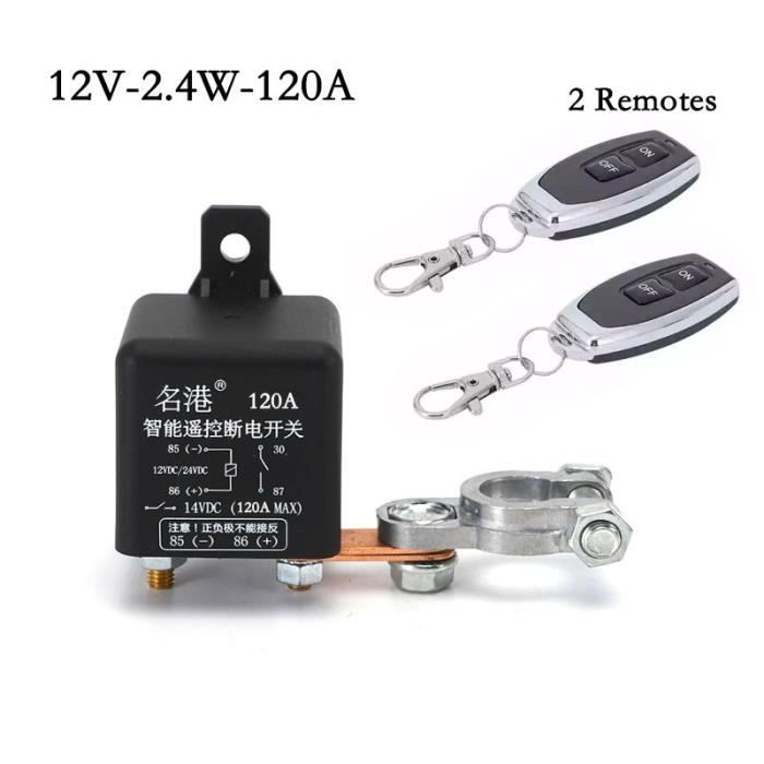 12V-2.4W-120A-2 - Interrupteur De Batterie Universel, Relais Sans Fil Intégré, Télécommande, Déconnexion, Iso