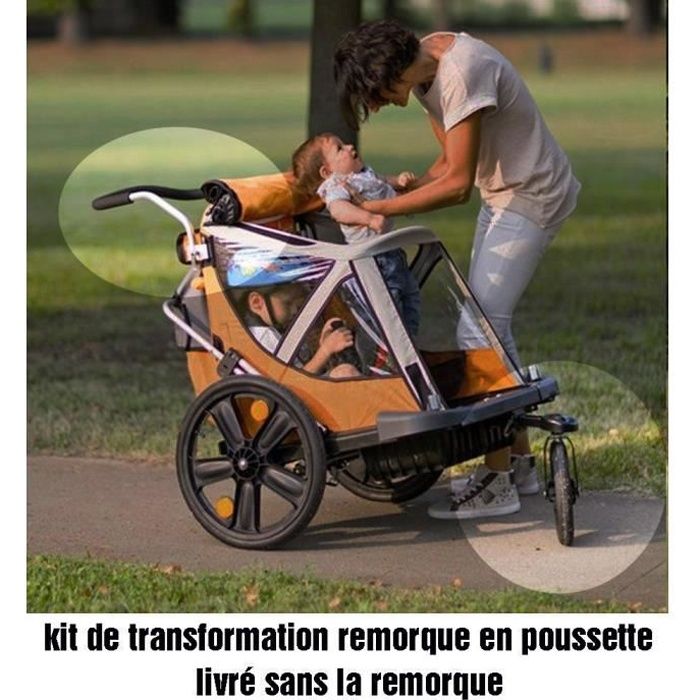 Remorque vélo - Kit Urbain / Remorque B-Travel - couleur orange et noir