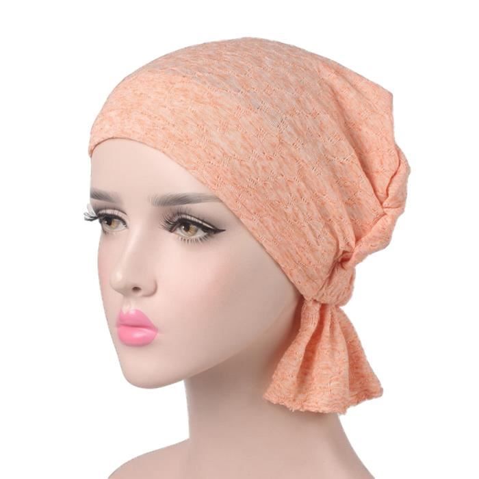 Bigood Islamique Turban Bonnet Fleur Chapeau Perte de Cheveux Cancer Chimio