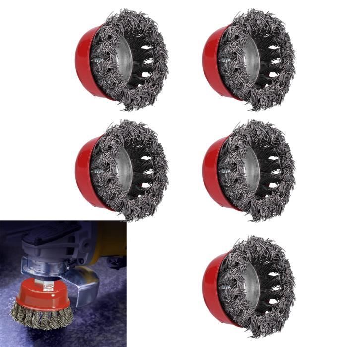Lot De 2 Brosses Dérouillantes Fil D'Acier 15cm Pour Débroussailleuse - Compatible Stihl Et Autres