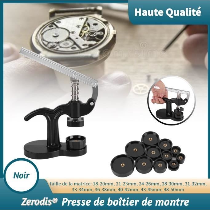 Kit De Presse Pour Boîtier De Montre - 12 Matrices, Outil Réparation Et Remplacement Pile - 7