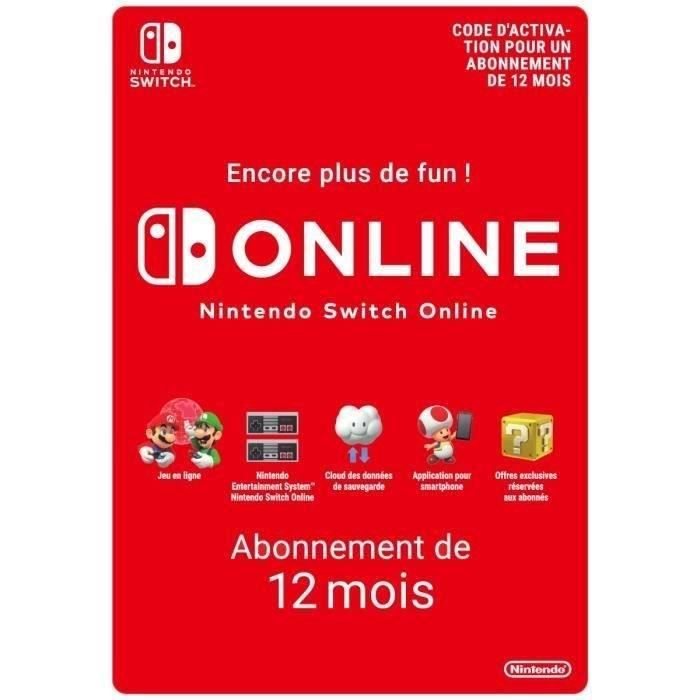 Abonnement Individuel de 12 mois au service Nintendo Switch Online • Code d'activation pour Nintendo