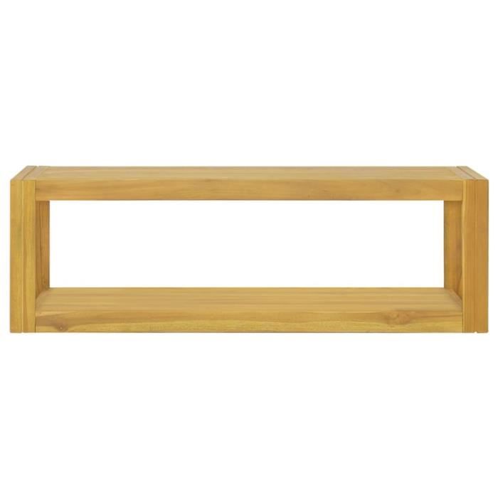 Colonne salle de bain, meuble salle de bain rangement avec porte à lattes en bambou et compartiments ouverts, blanc | Leroy Merlin