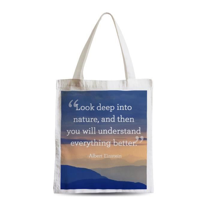 Grand Sac Shopping Plage Etudiant Albert Einstein Look Deep Citation Inspirante Motivation Cdiscount Bagagerie Maroquinerie