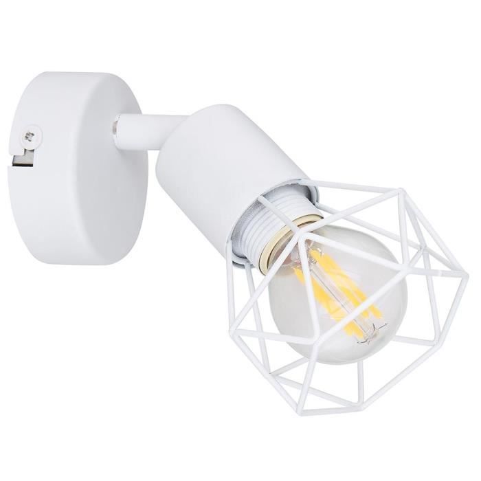 Spot mural cage métallique blanc spot orientable XARA I Spot mural cage métallique blanc spot orientable XARA I