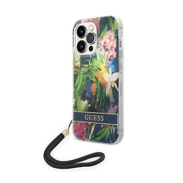 Guess Flower Cord Coque pour iPhone 14 Pro Max 3666339093983