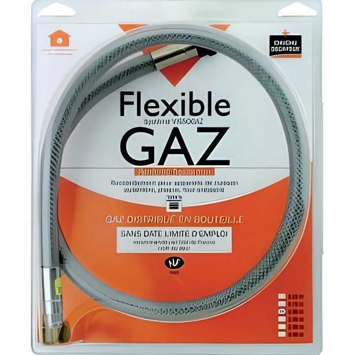 Flexible gaz inox NF à vie Butane Propane 0,5 f20x150 f15x21
