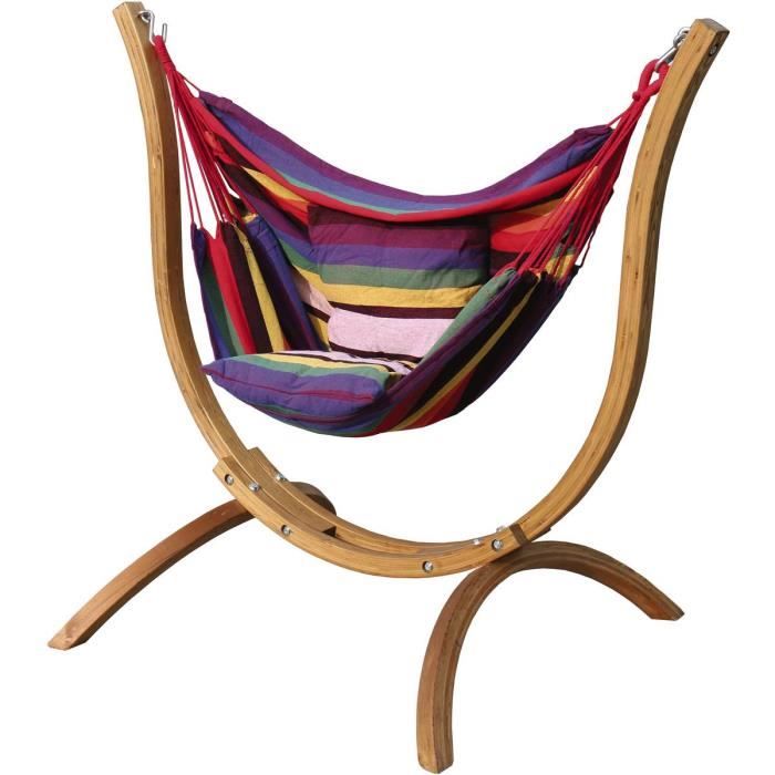 Hamac Chaise Avec Support Bois Santiago Multicolore