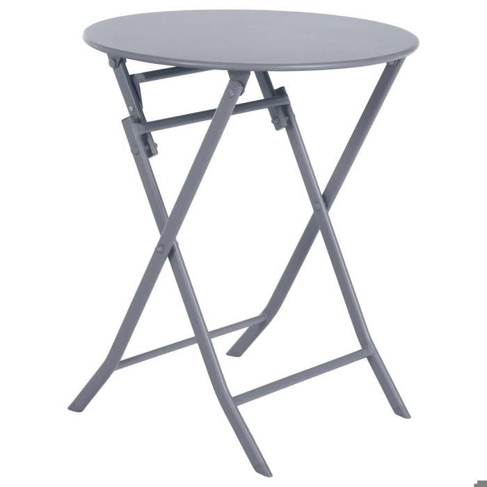 Table jardin ronde Hespéride 60 cm Greensboro quartz Métal Pliant