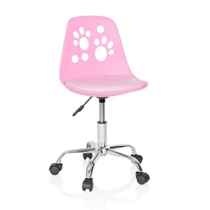 Chaise pivotante pour des enfants - hjh OFFICE - FANCY I - Rose - similicuir Chaise pivotante pour des enfants - hjh OFFICE - FANCY I - Rose - similicuir