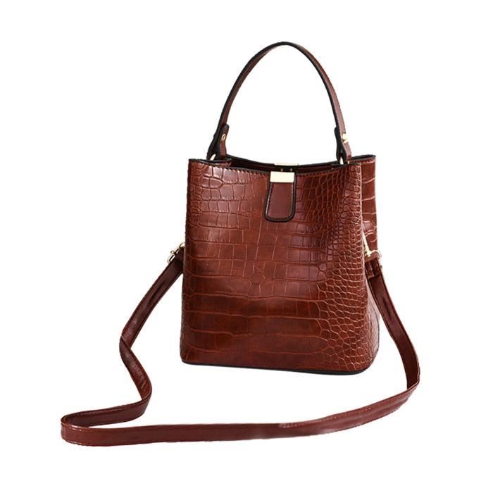 Chaussures femme en cuir avec alligator solide de grande capacité épaule fourre-tout sac à main Sacs Chaussures femme en cuir avec alligator solide de grande capacité épaule fourre-tout sac à main Sacs