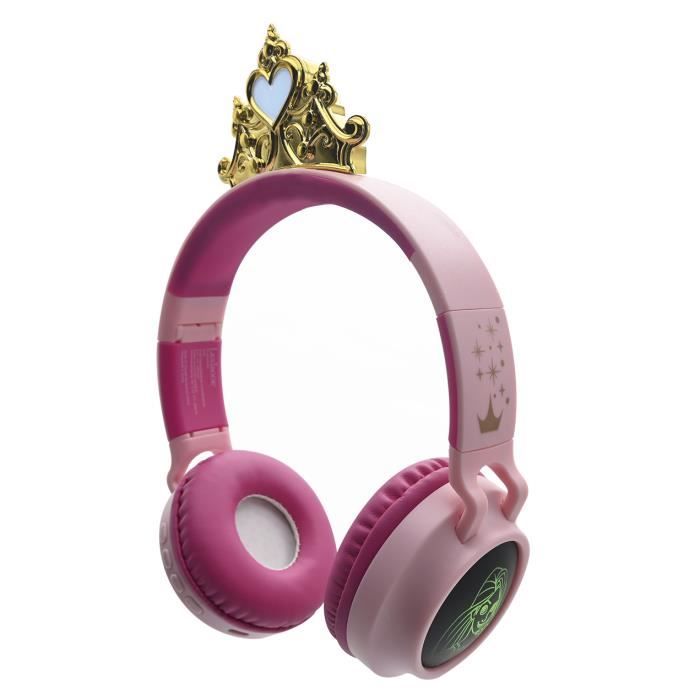 Casque Bluetooth Lexibook Disney Princess – Volume Limité 85 dB, Pliable, Effets Lumineux