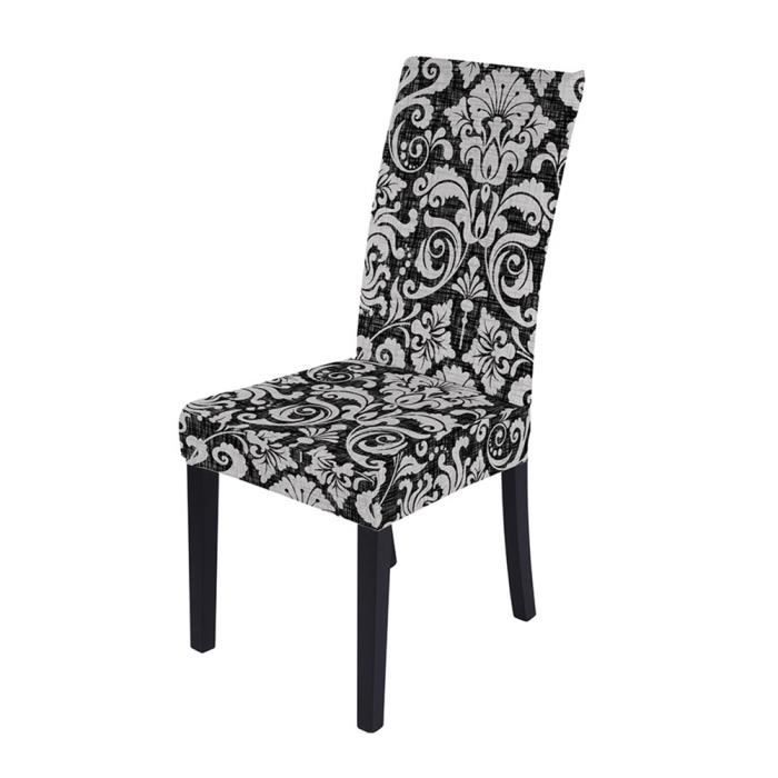 4 Housses De Chaise Imperméables Dioxide - Élastique Jacquard Lavable - Protection Salle à Manger Beige/Jaune