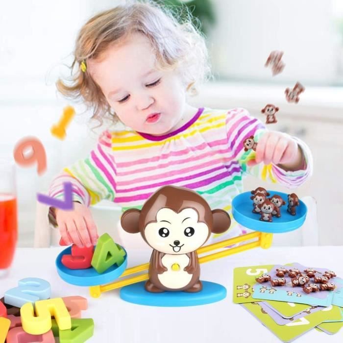 Jeu D'équilibre Grenouille Mathématiques - Balance Avec Chiffres, Cartes, Grenouilles - Jouet éducatif 3 Ans Et Plus