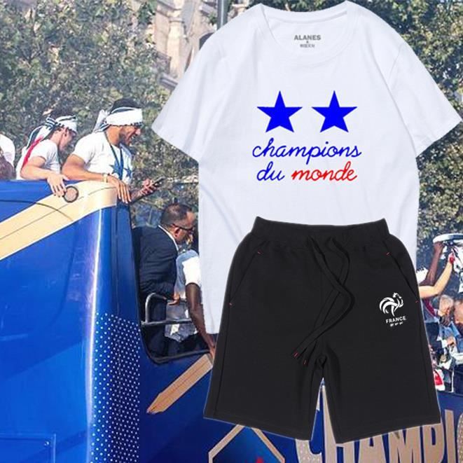 2018 Maillot De Léquipe De France 2 étoiles T Shirt Shorts