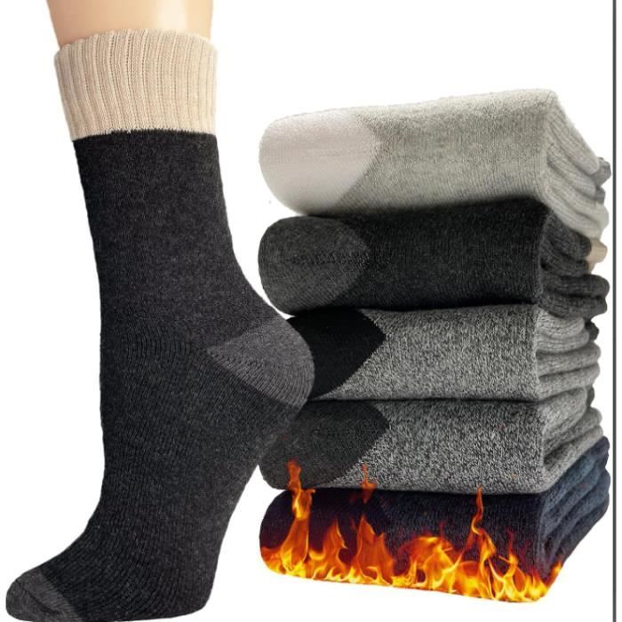 Chaussettes thermiques pour homme en laine - Hocerlu - 5 paires - Noir -  Sports d'hiver - Ski - Respirant Noir - Cdiscount Sport