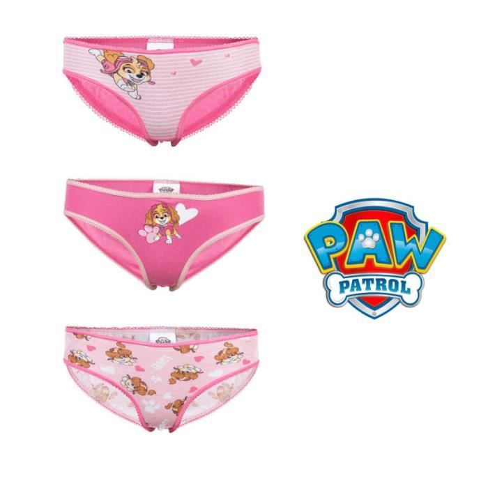 Culotte fille rose/blanc 100% coton 2-3 ans TEX : le lot de 5