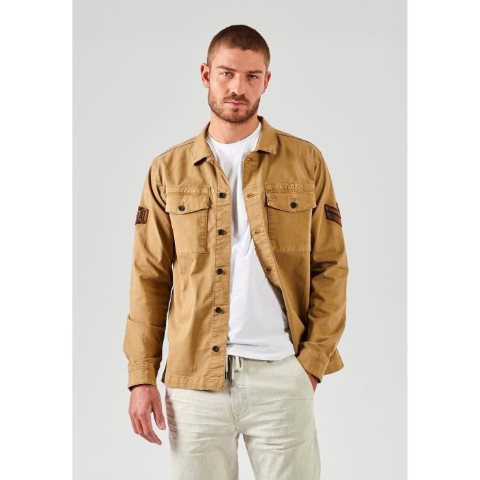 kaporal - chemise en jean camel homme diken