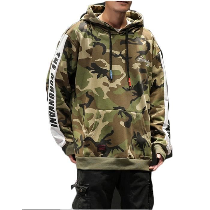 Homme Fashion Camouflage Sweatshirts Camo Sweat À Capuche Skateboard Casual Tops New 34 