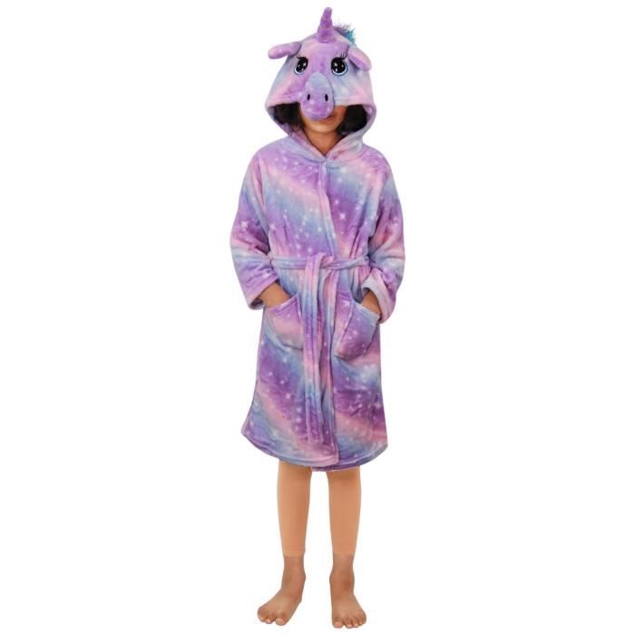 Enfants Filles Licorne capuche Peignoir 3D Galaxie Imprimer Robe