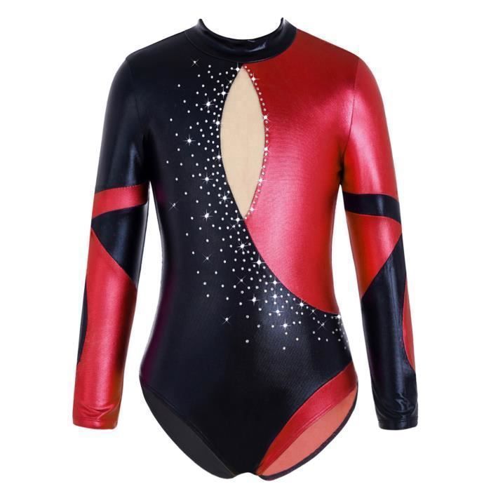 YIZYIF Enfant Fille Justaucorps Gymnastique Rythmique sans Manche Strass  Paillette avec Shorts 3-14 Ans - Cdiscount Sport