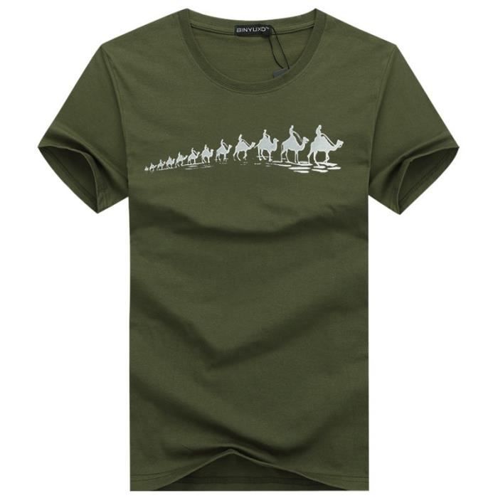 T-shirt Homme Imprimé Surf Manches Courtes - Neuf Avec étiquette - Col Rond - GD107A