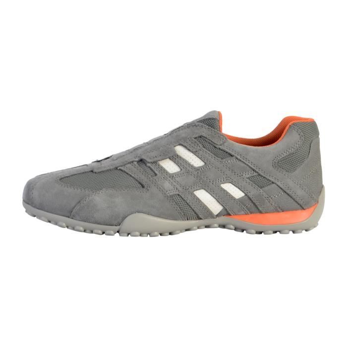 Geox Tennis Basket Basses Geox Snake Scam Sport Gris Claire Anthracite Homme