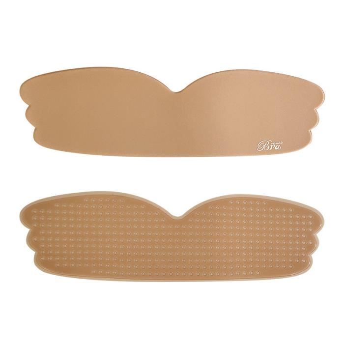 Soutien‑Gorge Push‑Up Auto‑Adhésif – Sans Bretelles Dos Nu – Taille A B C D – Couleur Beige/Noir
