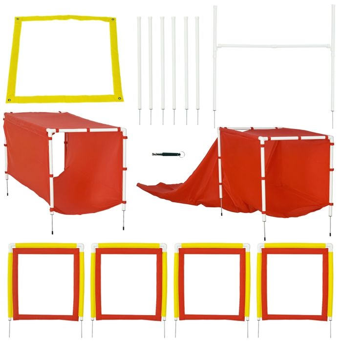 Kit De Barres D'agilité LZQ - 15 Barres + 10 Pieds - Entraînement Saut, Dribble - Pour Sportifs Et Chiens