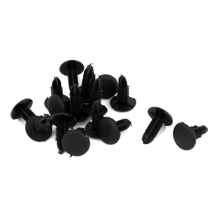 Lot De 24 Rivets En Plastique Noir Pour Fixation - Trou 9 Mm, Pour Garnitures Auto Et Bricolage