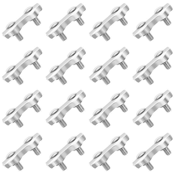 Pince à Câble En Acier Inoxydable Robuste - Réglable De 2 à 32 Mm - Avec Boulon En U Pour Fixation