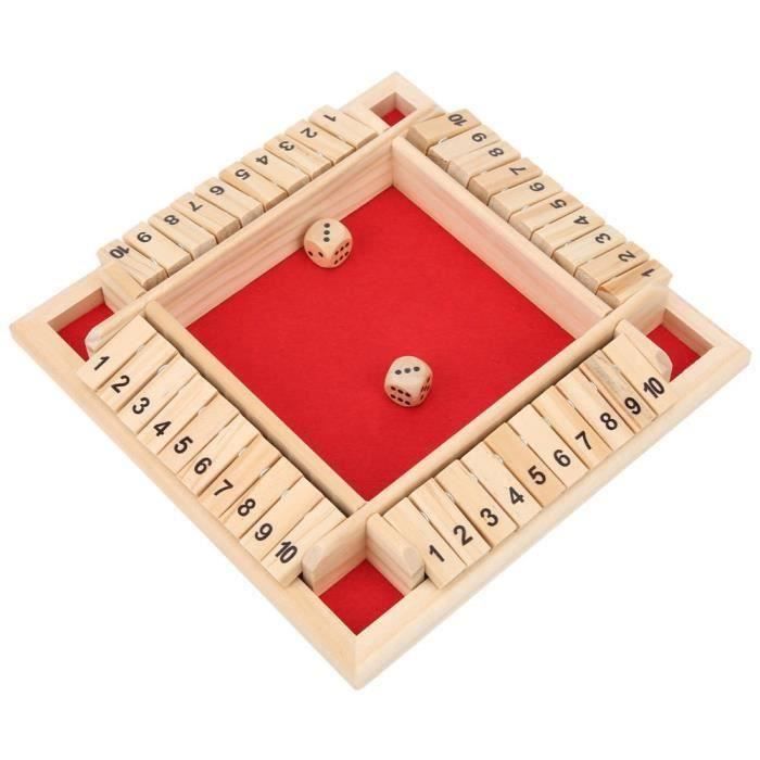 Qcdou Shut The Box Jeu de Dés en Bois, DéS de Jeux Bois pour 1 à 4