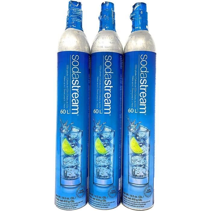 Sodastream lot de 3 cylines de recharge de gaz co2 60l pour machine à