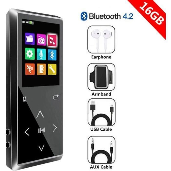 SUNNZO Lecteur de Musique MP3 Bluetooth 4.2 Baladeur MP4 Lecteur Métal